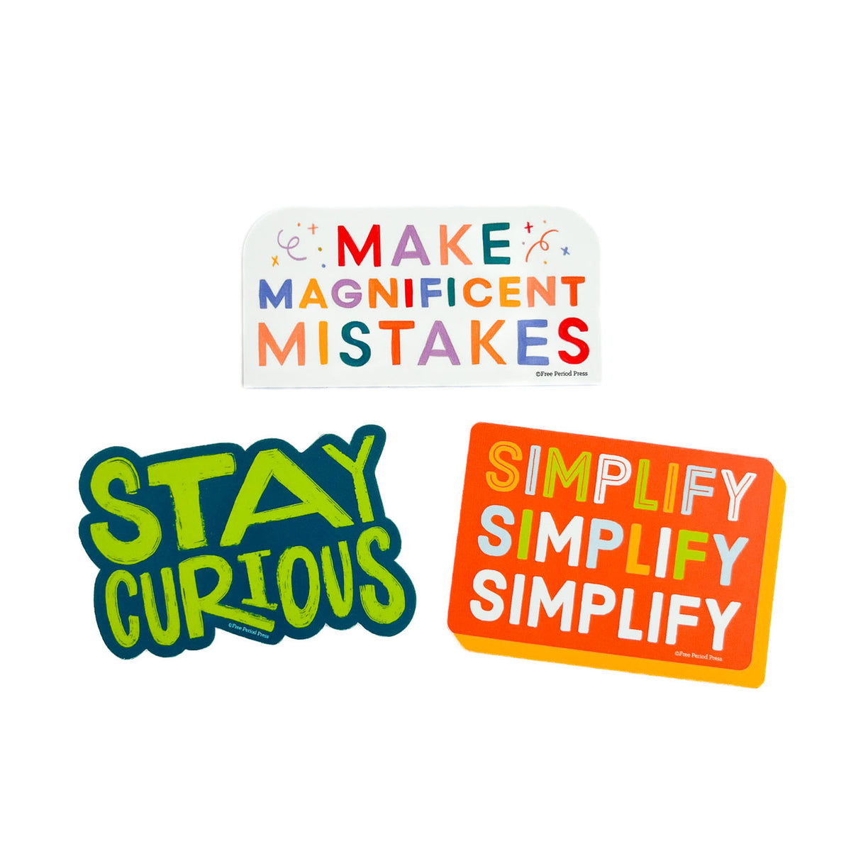 Emily Gommel Sticker Pack 3 Vinyl Decal Stickers | Free Period Press