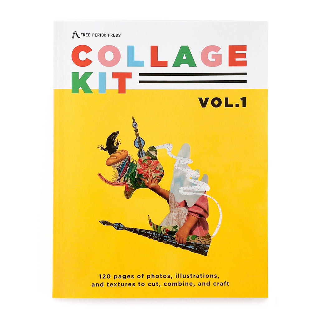 Collage Kit Vol. 1 book cover with colorful text and artistic design on a yellow background