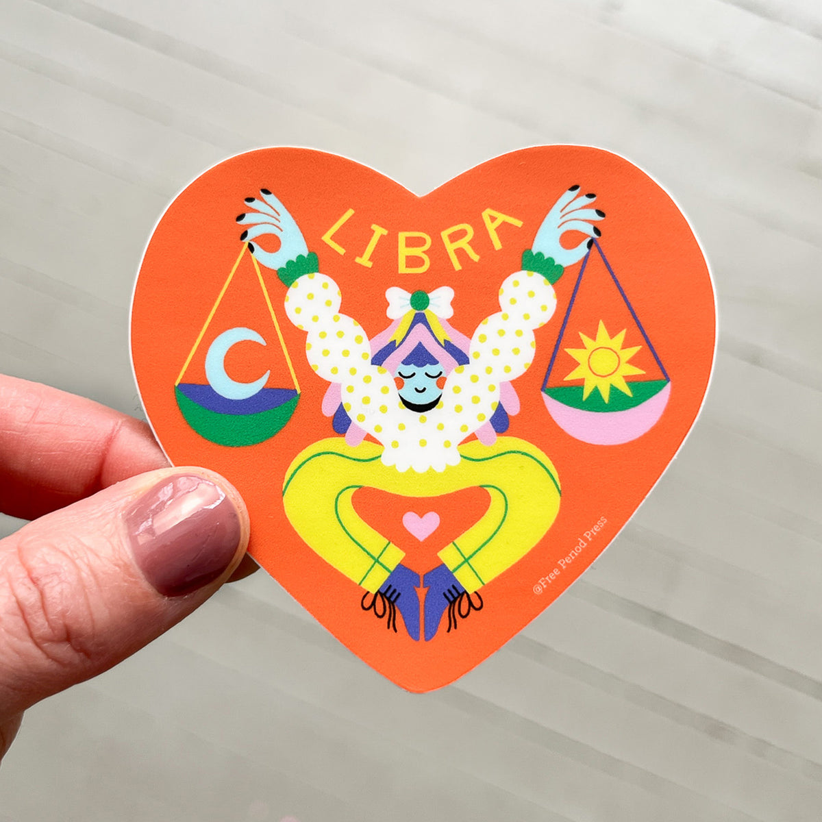 Libra Zodiac Vinyl Decal Sticker | Playful Balanced Scales | Free ...