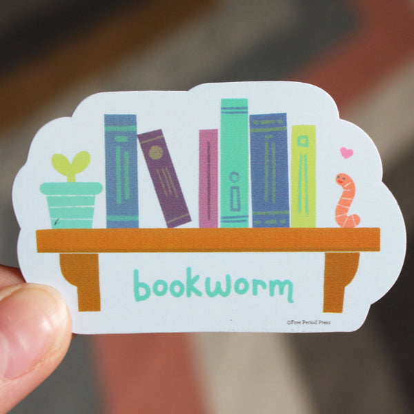 book worm sticker