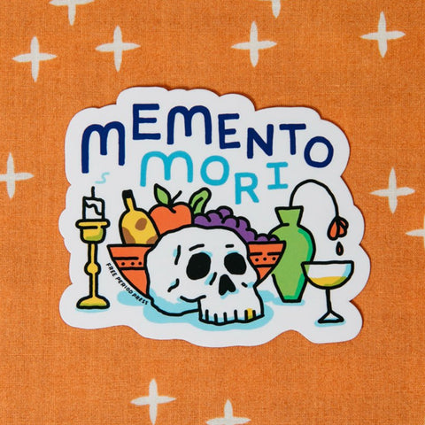 memento mori vinyl decal sticker skull candle wine fruit