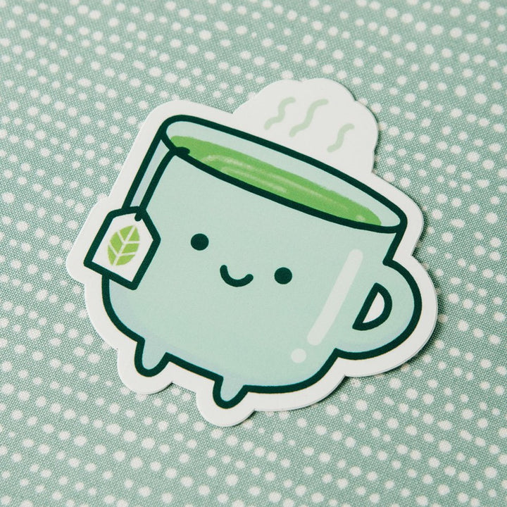 Green Tea Cup Vinyl Decal Sticker | Free Period Press