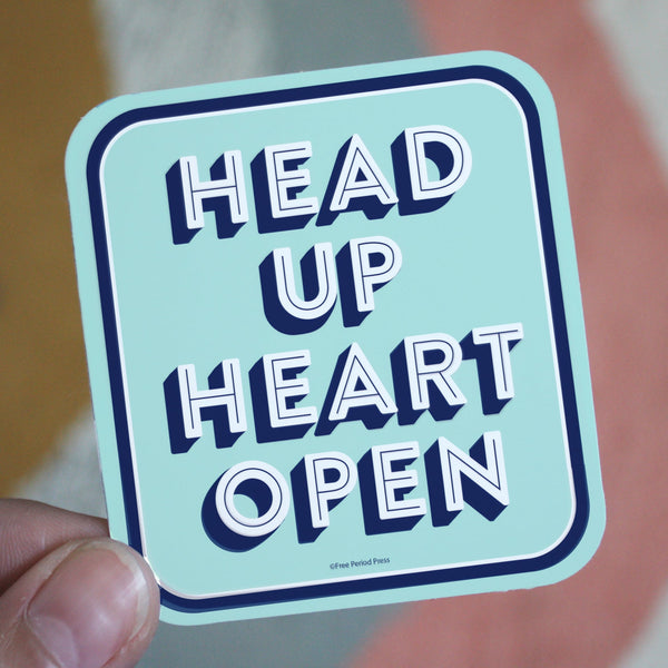 head up heart open vinyl decal sticker
