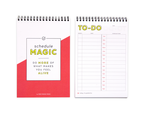 schedule magic spiral notebook notepad