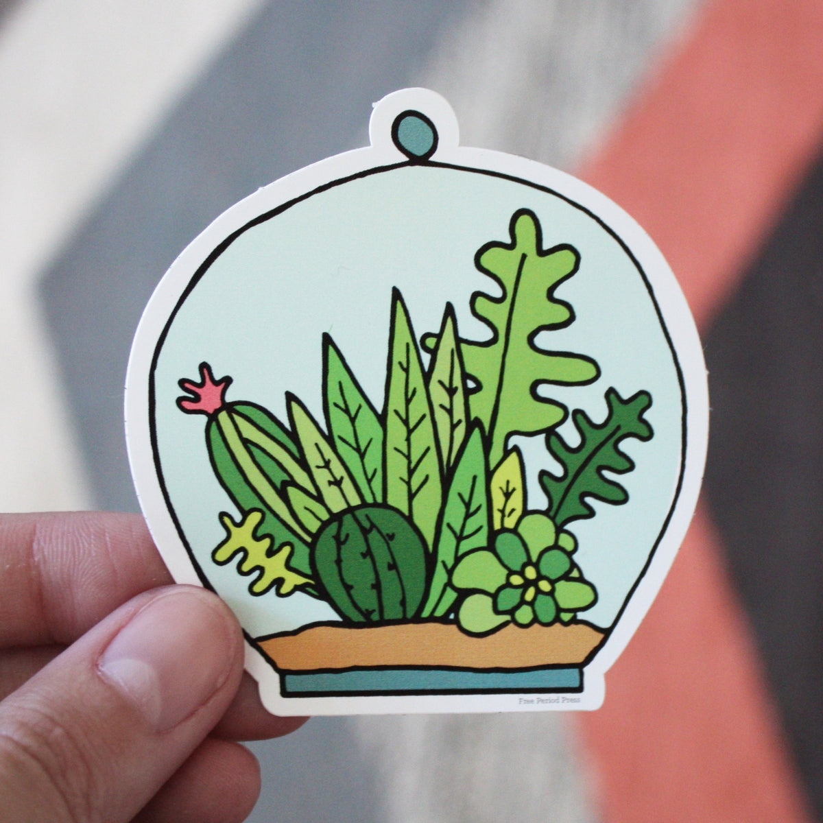 Succulent terrarium vinyl decal sticker free period press