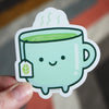 green tea cup vinyl decal sticker