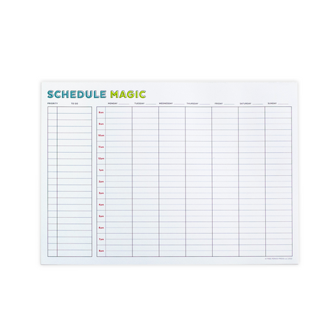 weekly schedule notepad organizational notepad